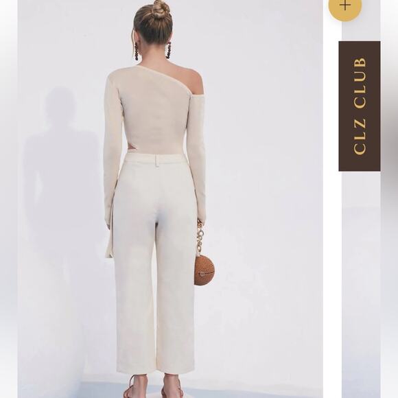 cult gaia topanga ivory wide leg oversized pockets cargo pants size medium - Picture 14 of 15